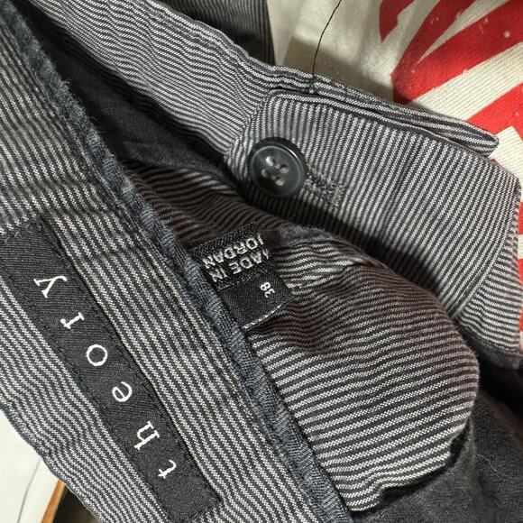 Theory Chino Shorts men’s size 38 X8 black stripe golf casual Stretch - Picture 5 of 7